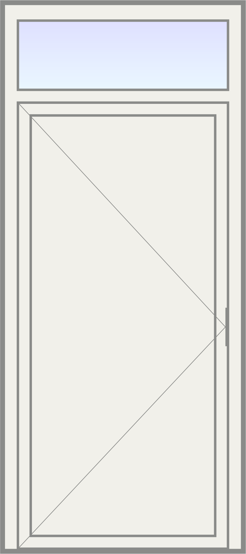 PVC Deur met sierpaneel (rechts) en bovenlicht image