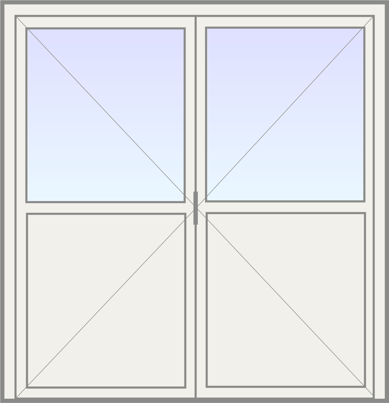 PVC Dubbele deur met halfglas image