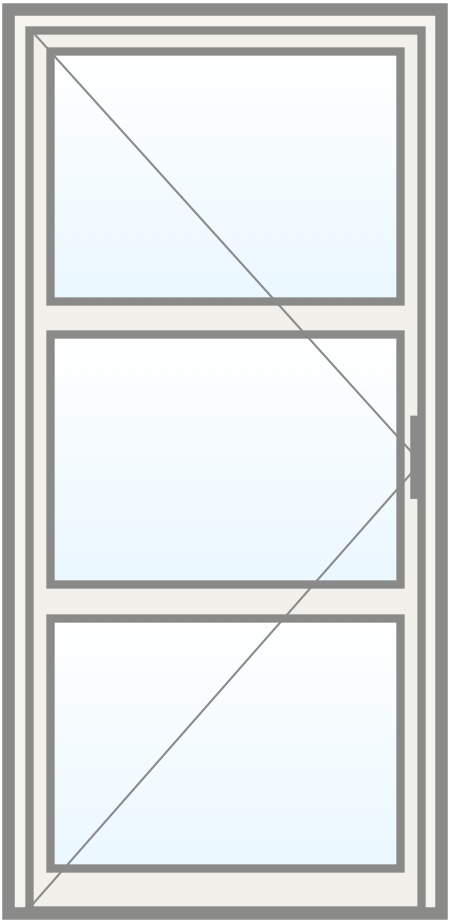 PVC Deur met 2 tussenstijlen (rechts) image