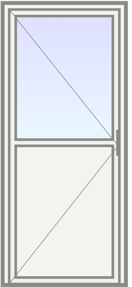 PVC Deur met halfglas (rechts) image