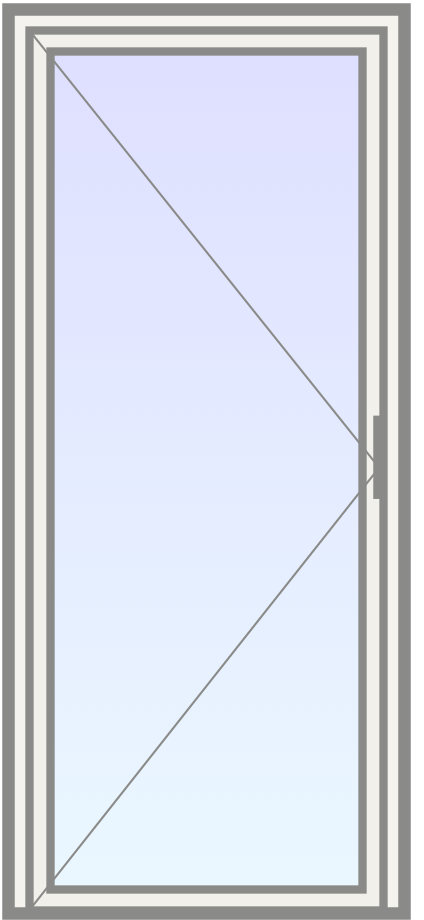 PVC Deur met helder glas (rechts) image