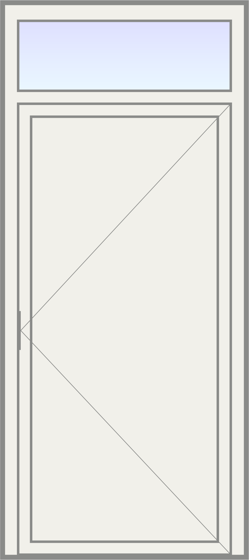 PVC Deur met sierpaneel (links) en bovenlicht image