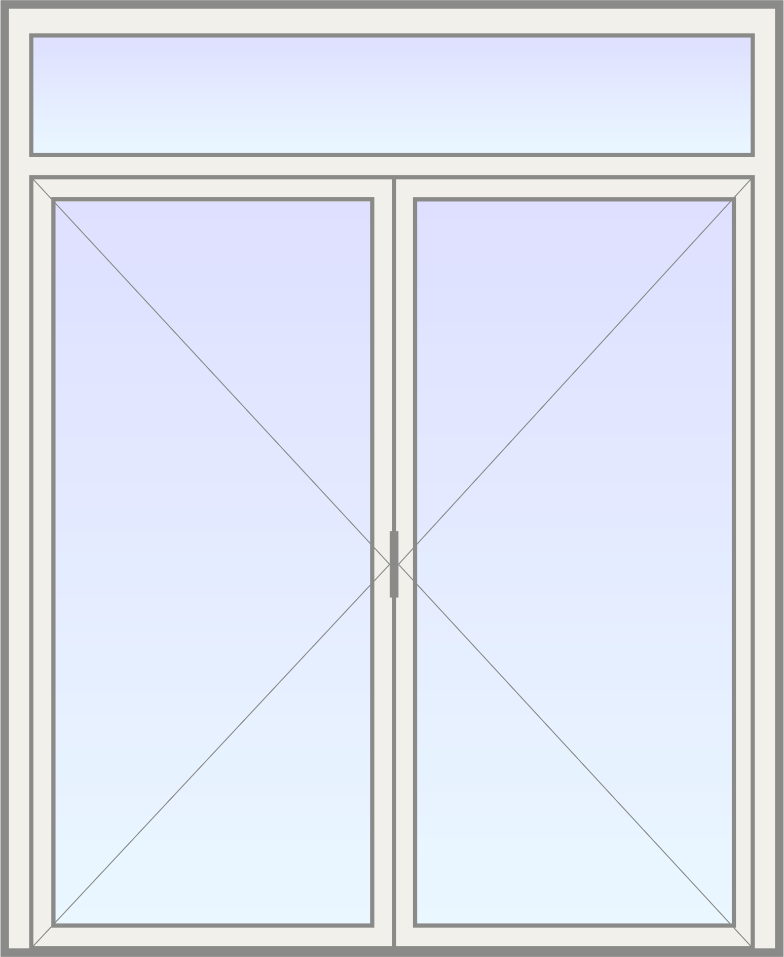 PVC Dubbele deur met helder glas en bovenlicht image