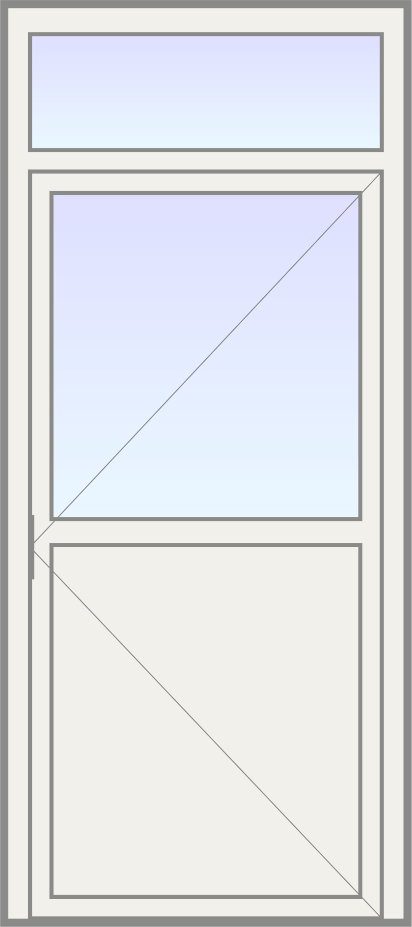 PVC Deur met halfglas (links) en bovenlicht image