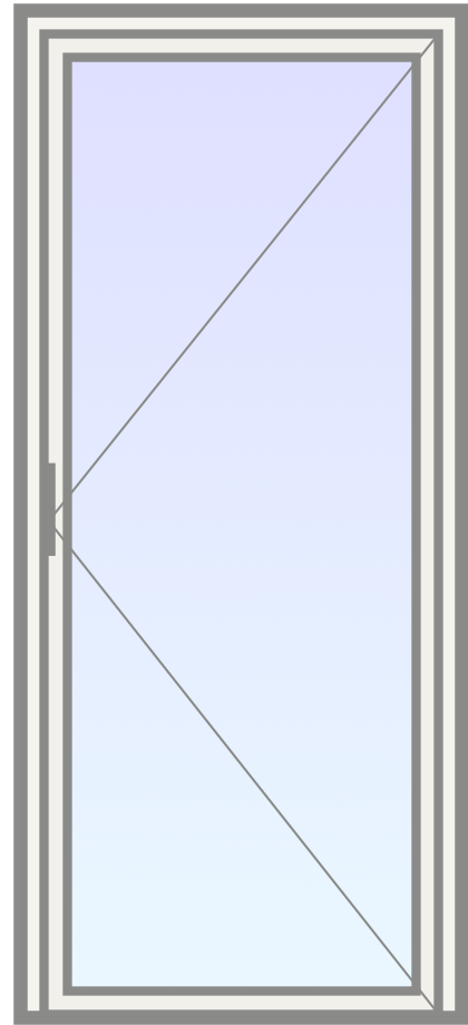 PVC Deur met helder glas (links) image