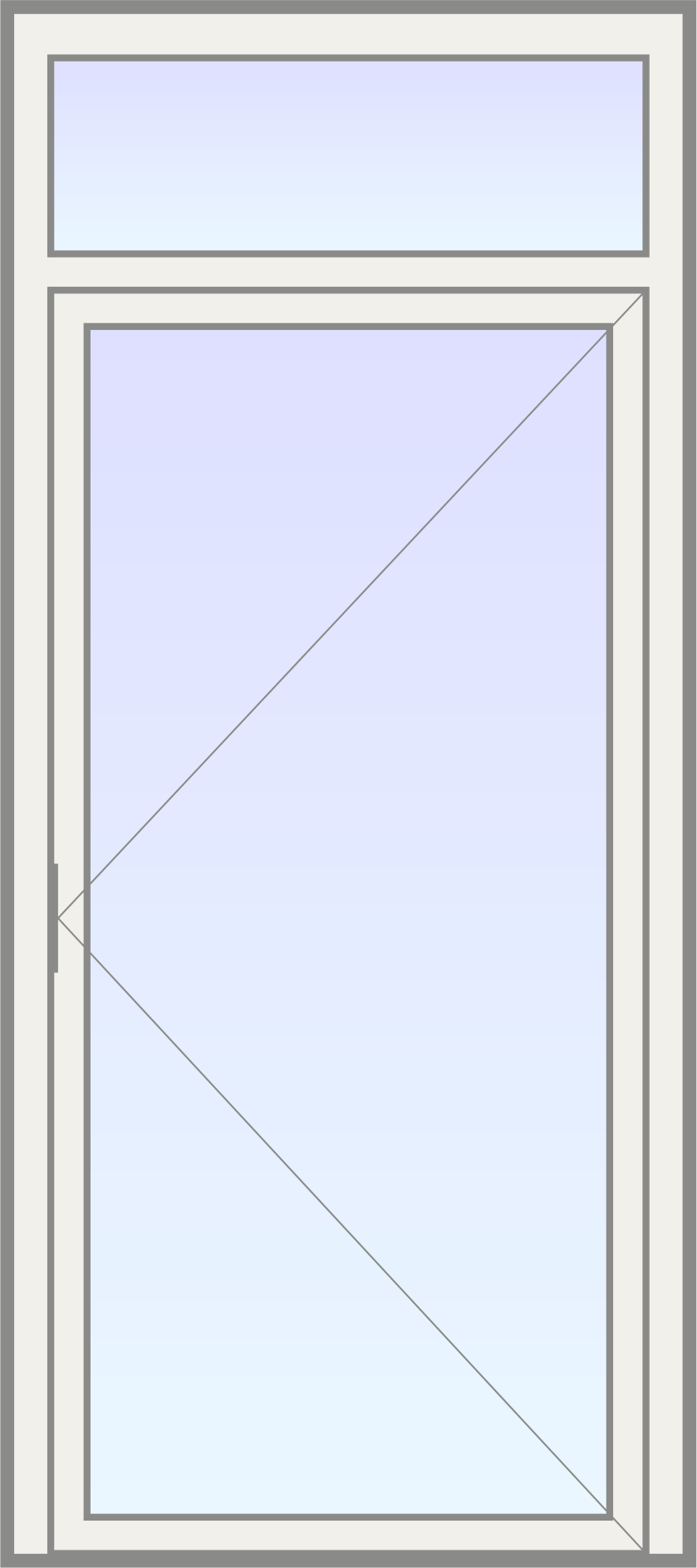 PVC Deur met helder glas (links) en bovenlicht image