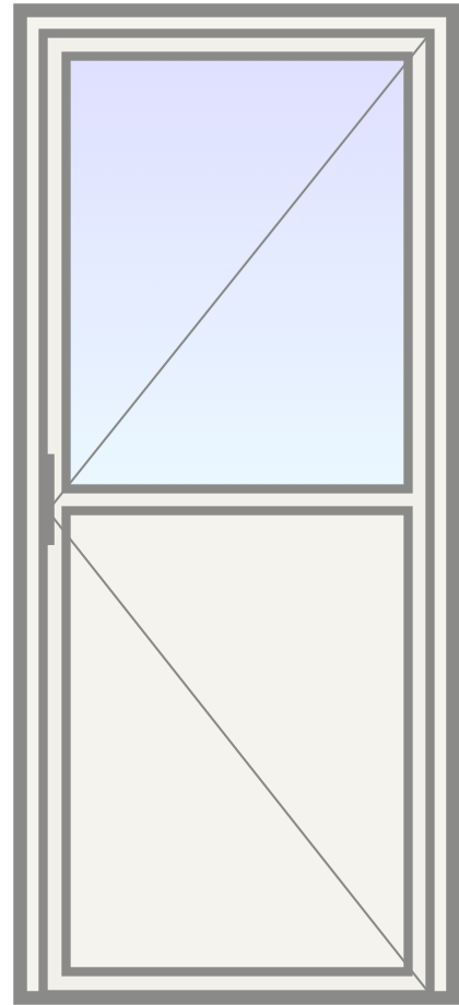 PVC Deur met halfglas (links) image