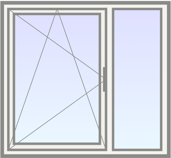 PVC Draaikiep raam (rechts) met zijlicht rechts image
