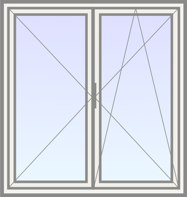 PVC Dubbel raam met draaikiep (rechts) image