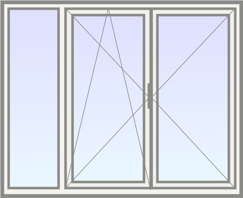 PVC Dubbel raam met draaikiep (midden) met zijlicht links image
