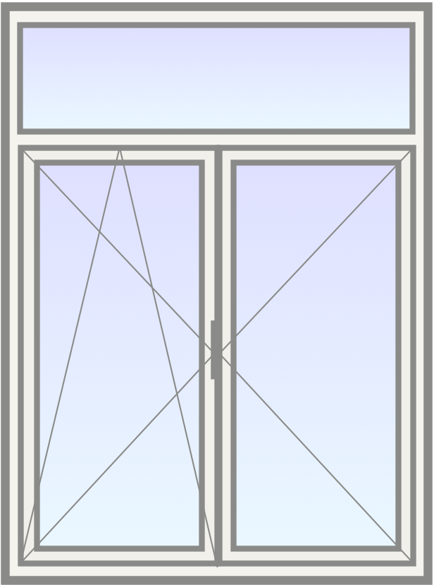 PVC Dubbel raam met draaikiep (links) met bovenlicht image