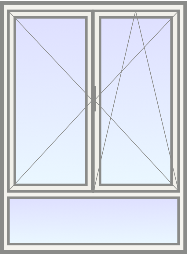 PVC Dubbel raam met draaikiep (rechts) met onderlicht image