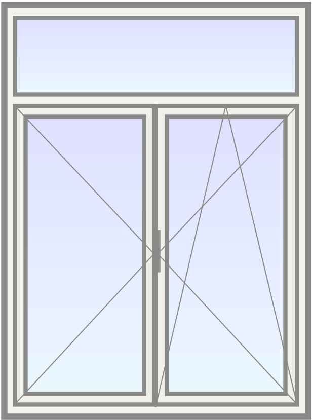 PVC Dubbel raam met draaikiep (rechts) met bovenlicht image