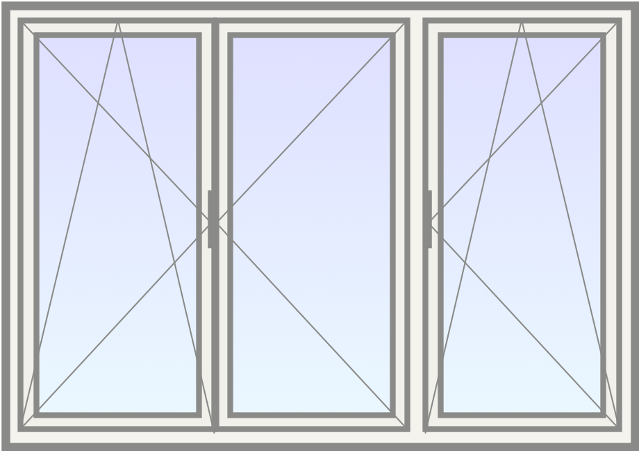 PVC Dubbel raam met draaikiep rechts en extra draaikiep rechts image