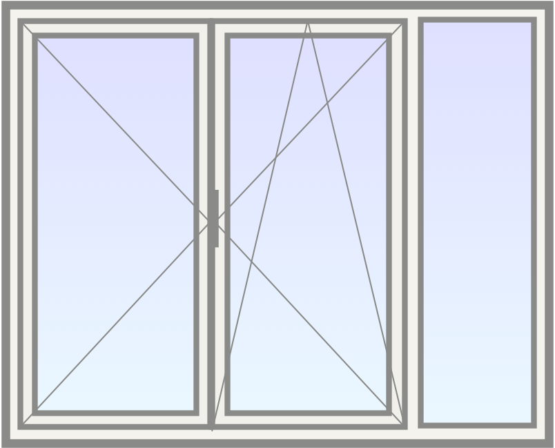 PVC Dubbel raam met draaikiep (midden) met zijlicht rechts image